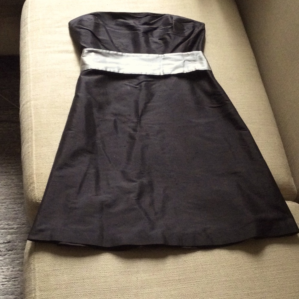 CUSTOM STRAPLESS BLACK SILK COCKTAIL DRESS